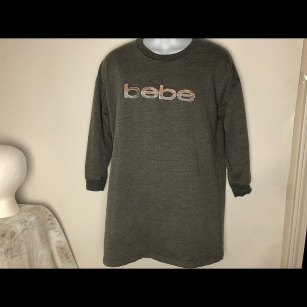 Bebe Women's Sleep Shirt Gray‎ Medium Cozy Casual Pajama Top